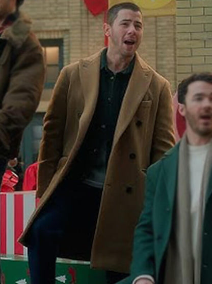 Nick Jonas A Very Jonas Christmas 2025 Brown Coat