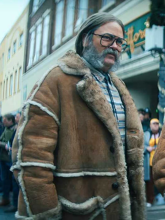 Nick Offerman The Umbrella Academy Shearling Leather Coat