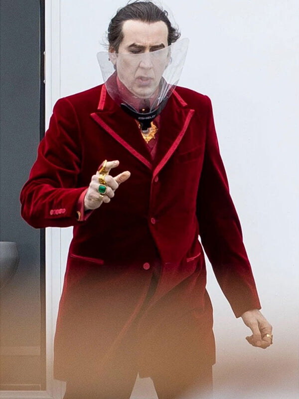 Nicolas Cage Renfield Dracula Red Velvet Coat