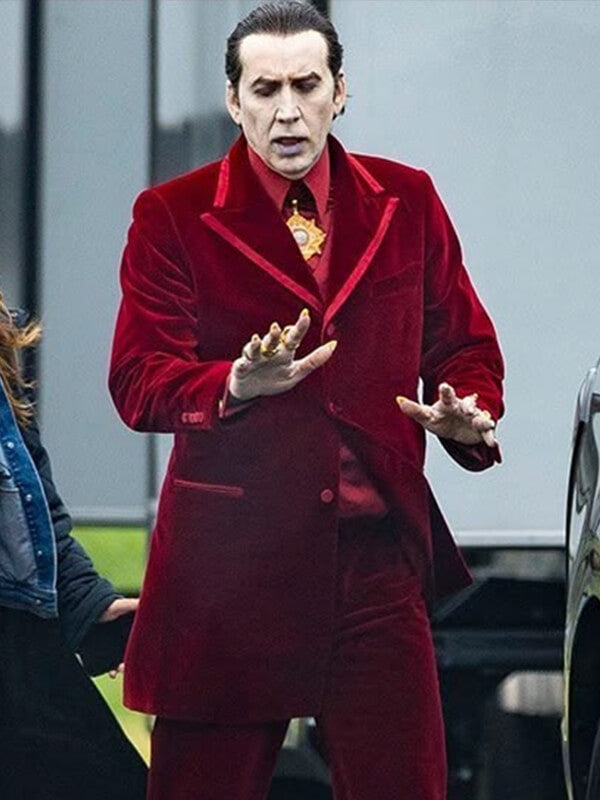 Nicolas Cage Renfield Dracula Red Velvet Coat