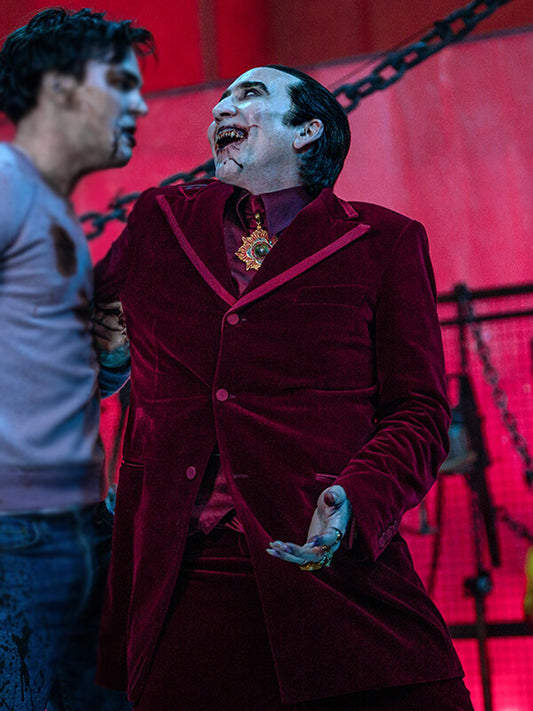 Nicolas Cage Renfield Dracula Red Velvet Coat