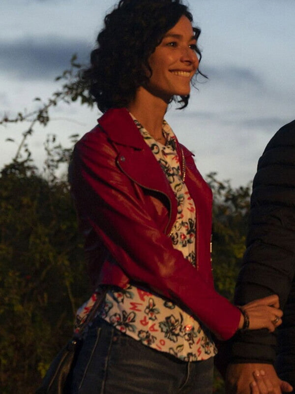 Nicole Grimaudo Solo Mio 2026 Red Leather Jacket