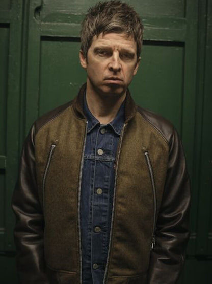 Noel Gallagher Bomber Brown Jacket