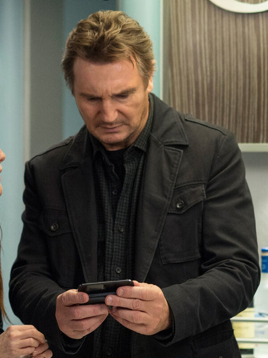 Non Stop Liam Neeson Black Cotton Jacket