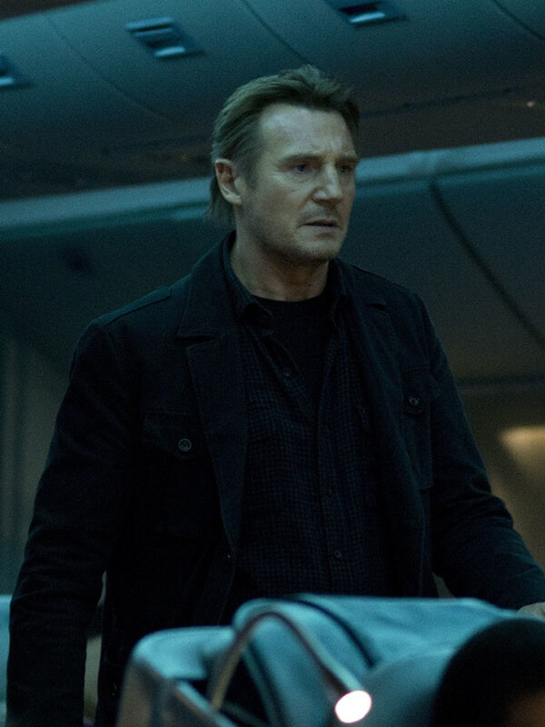 Non Stop Liam Neeson Black Cotton Jacket
