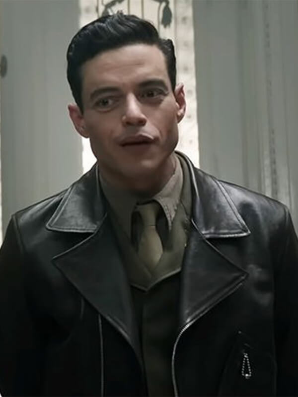 Nuremberg 2025 Rami Malek Brown Leather Jacket