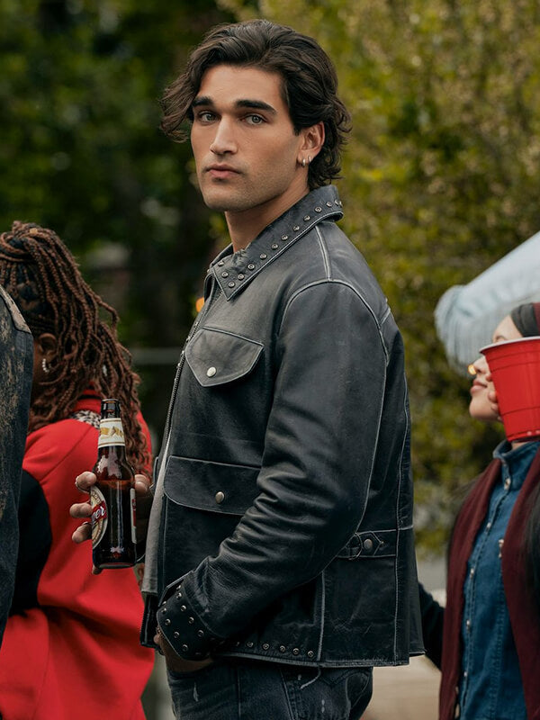Off Campus S01 Justin Kohl Black Leather Jacket