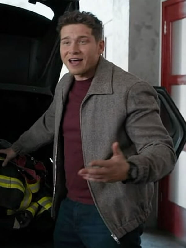 Oliver Stark 9-1-1 S05 Evan Gray Wool Jacket