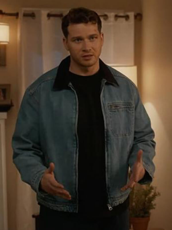 Oliver Stark 9-1-1 S08 Evan Buckley Blue Denim Jacket