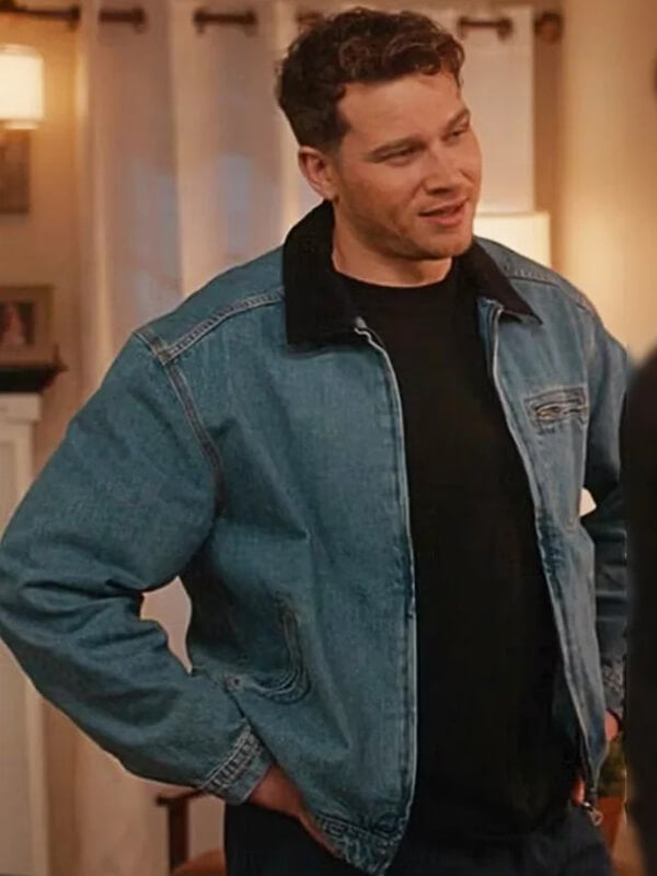 Oliver Stark 9-1-1 S08 Evan Buckley Blue Denim Jacket