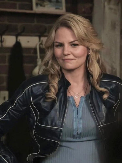 Once Upon A Time Emma Swan Blue Leather Jacket