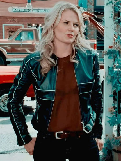 Once Upon A Time Emma Swan Blue Leather Jacket