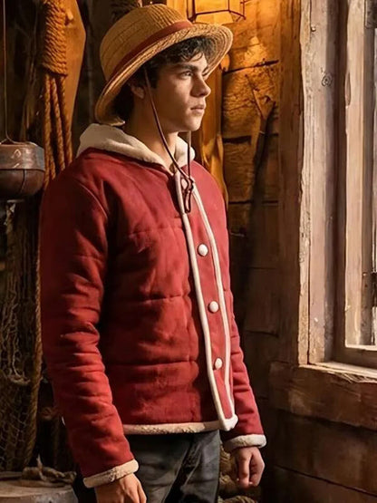 One Piece S02 Monkey D. Luffy Red Shearling Jacket