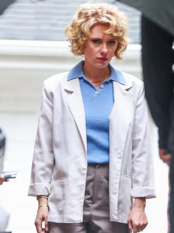 Paper Tiger 2026 Scarlett Johansson White Cotton Blazer