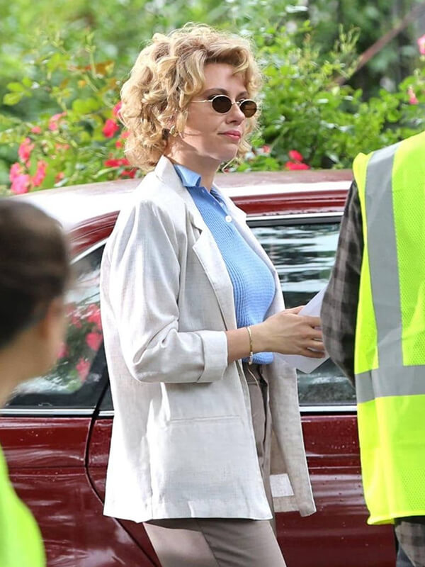 Paper Tiger 2026 Scarlett Johansson White Cotton Blazer
