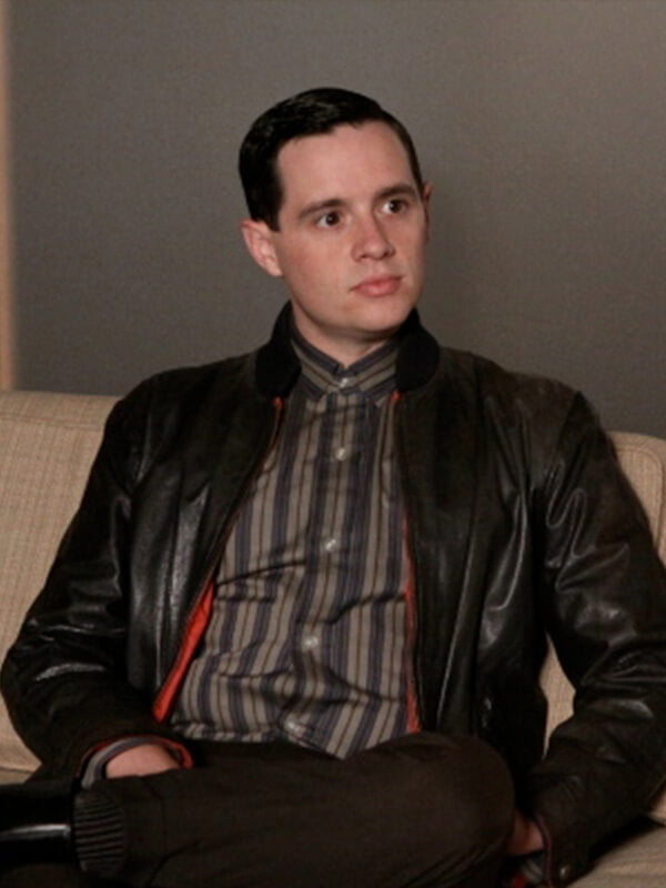 Patrick Cavanaugh Mad Men Smitty Smith Bomber Leather Jacket