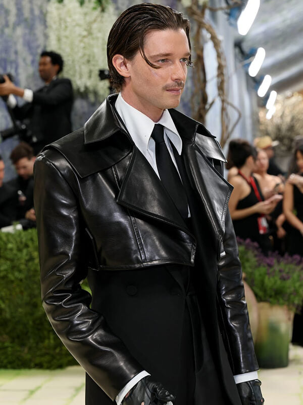 Patrick Schwarzenegger Met Gala 2026 Leather Cropped Jacket