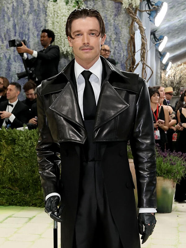 Patrick Schwarzenegger Met Gala 2026 Leather Cropped Jacket