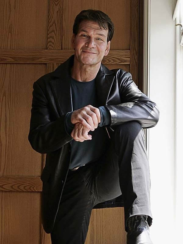 Patrick Swayze Black Leather Blazer