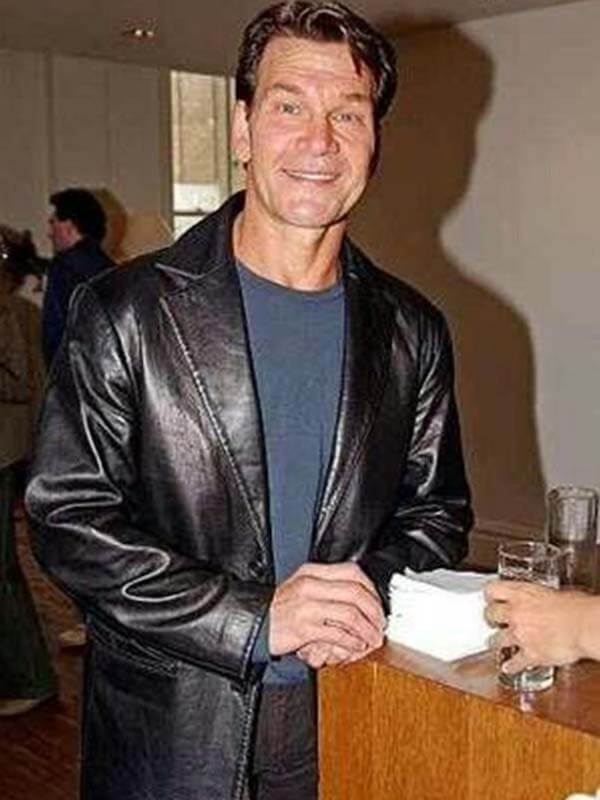 Patrick Swayze Black Leather Blazer