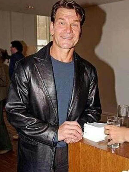 Patrick Swayze Black Leather Blazer