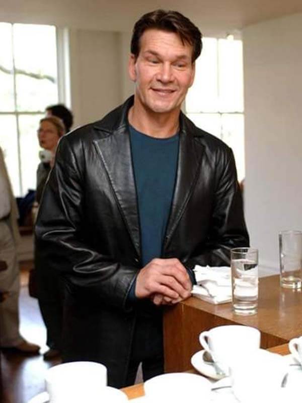 Patrick Swayze Black Leather Blazer