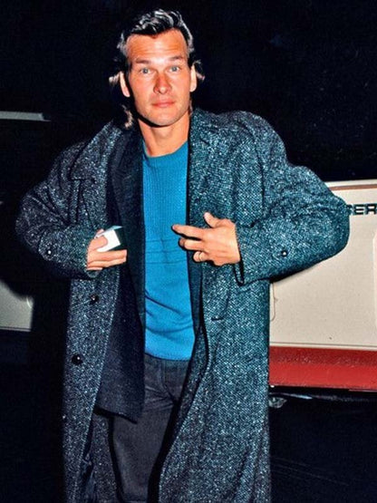 Patrick Swayze Gray Wool Coat