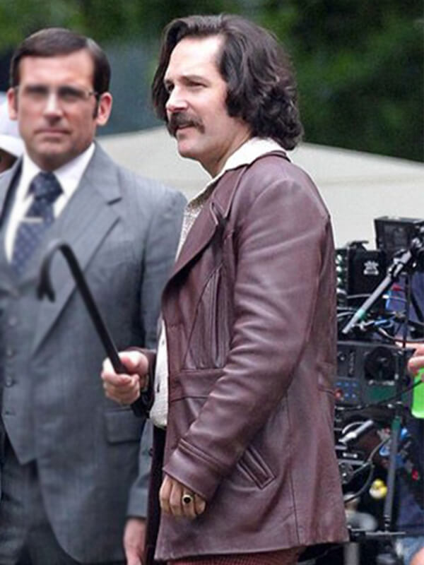 Paul Rudd Anchorman 2 Brian Brown Leather Jacket