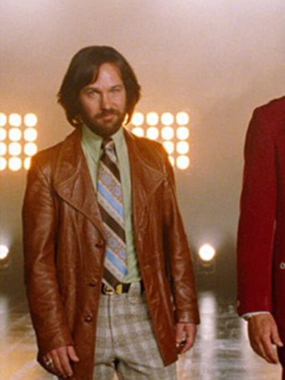 Paul Rudd Anchorman 2 Brian Fantana Leather Jacket