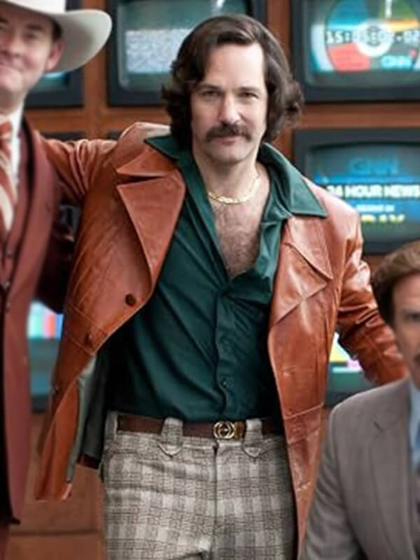 Paul Rudd Anchorman 2 Brian Fantana Leather Jacket