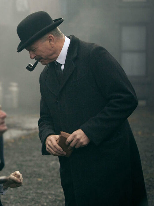 Peaky Blinders Sam Neill Black Wool Coat