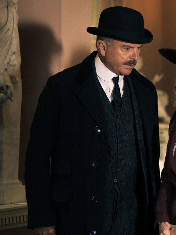 Peaky Blinders Sam Neill Black Wool Coat