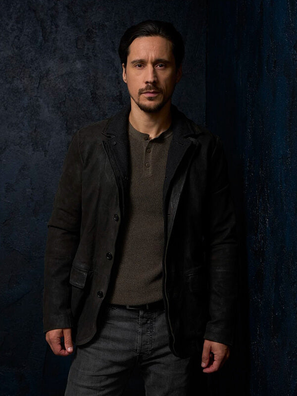 Peter Gadiot Memory Of A Killer 2026 Leather Jacket
