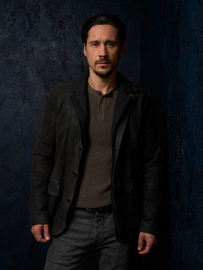Peter Gadiot Memory Of A Killer 2026 Leather Jacket