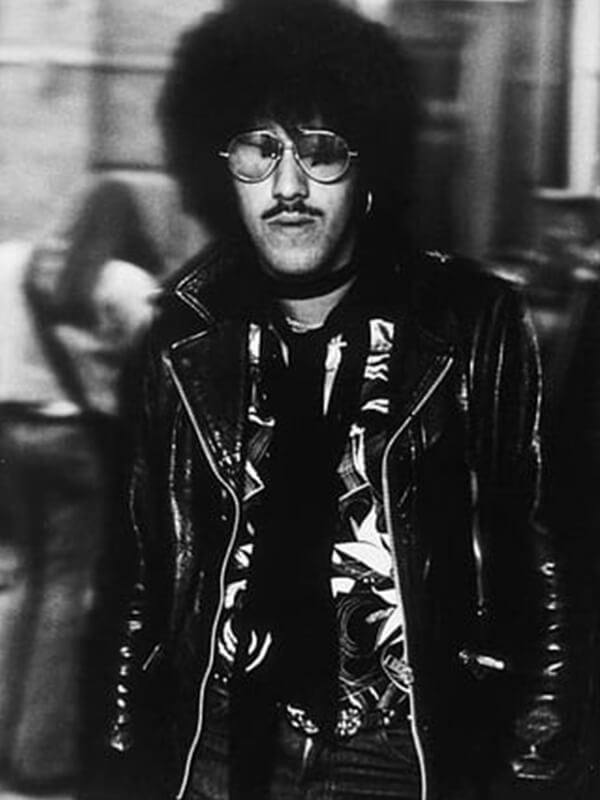 Phil Lynott Biker Black Leather Jacket