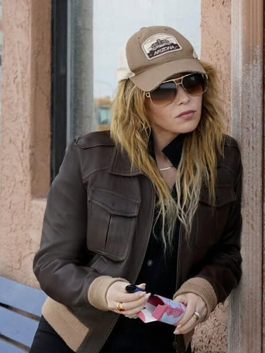 Poker Face S02 Charlie Cale Brown Leather Jacket