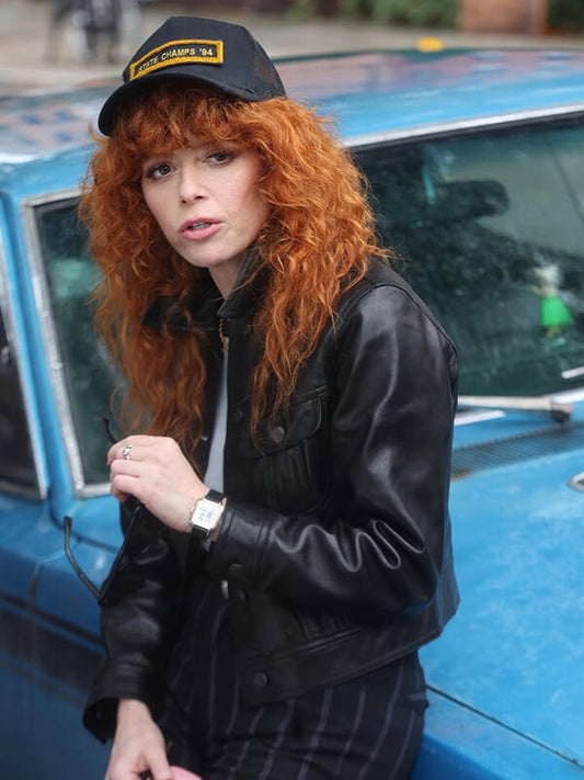 Poker Face S02 Natasha Lyonne Black Leather Jacket