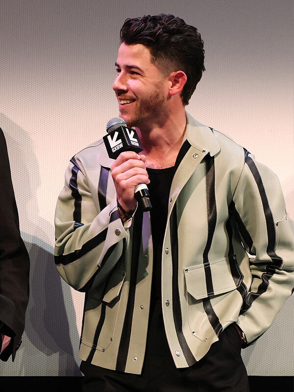 Power Ballad 2026 Nick Jonas Premiere Leather Jacket