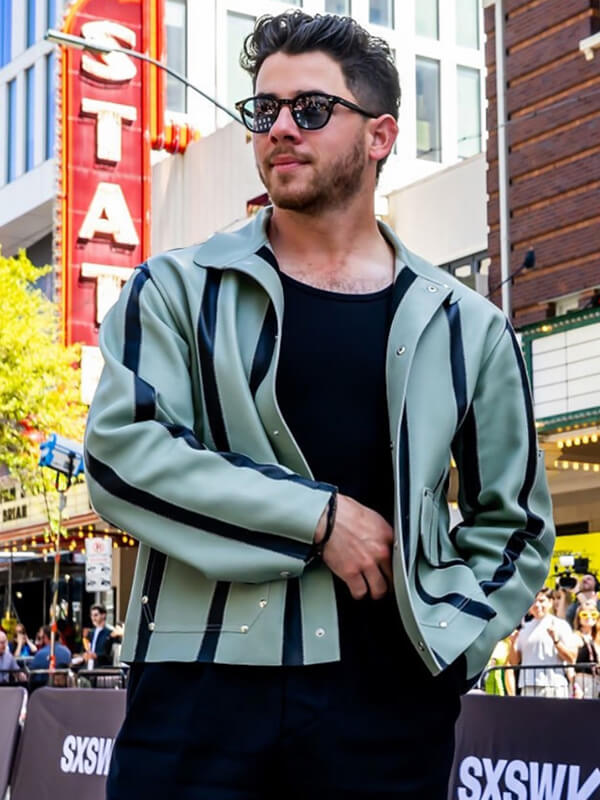 Power Ballad 2026 Nick Jonas Premiere Leather Jacket
