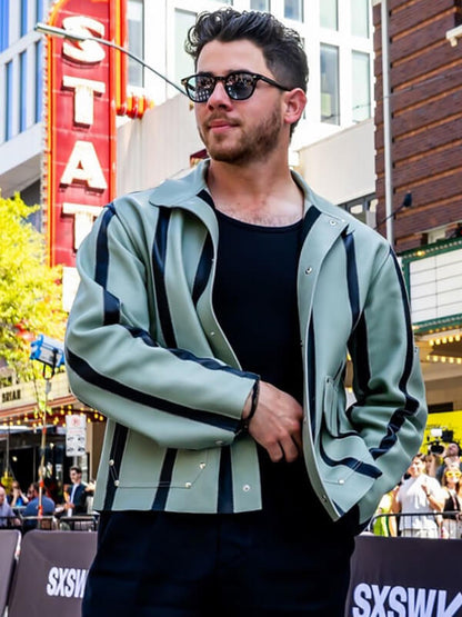 Power Ballad 2026 Nick Jonas Premiere Leather Jacket