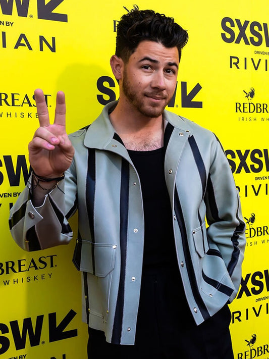 Power Ballad 2026 Nick Jonas Premiere Leather Jacket