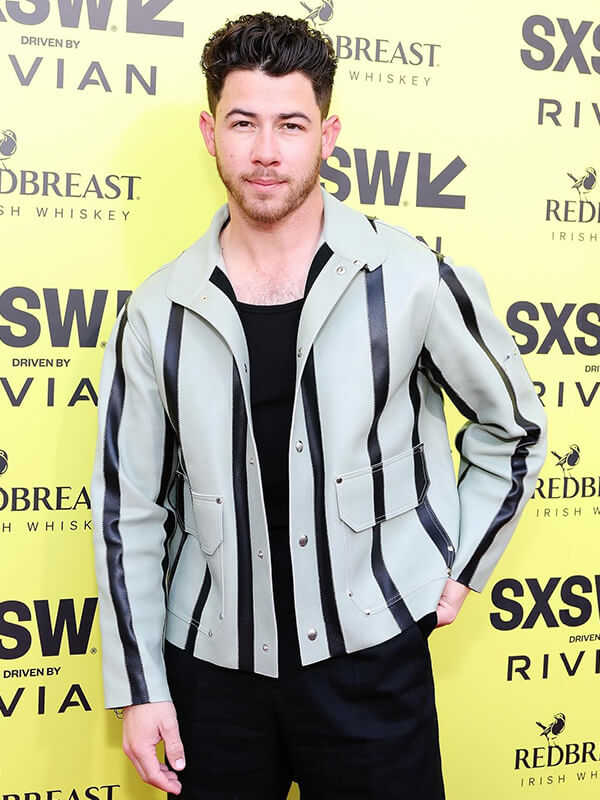 Power Ballad 2026 Nick Jonas Premiere Leather Jacket
