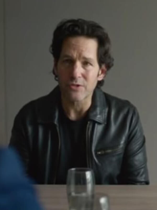 Power Ballad 2026 Paul Rudd Black Leather Jacket