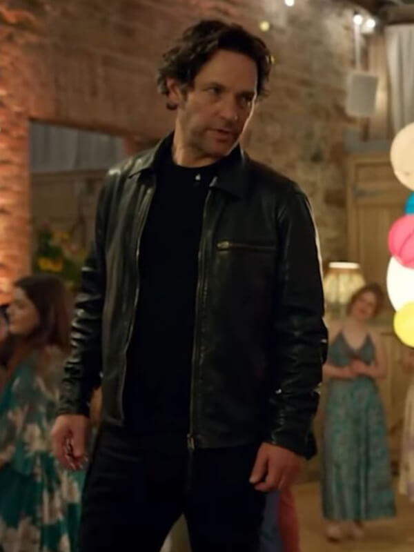 Power Ballad 2026 Paul Rudd Black Leather Jacket