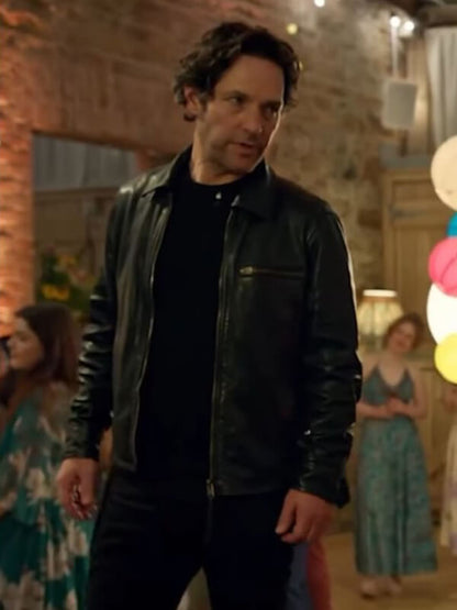 Power Ballad 2026 Paul Rudd Black Leather Jacket