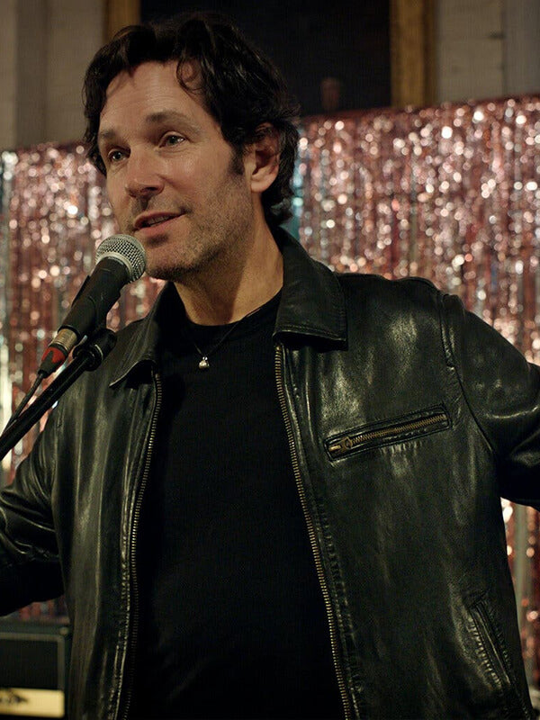 Power Ballad 2026 Paul Rudd Black Leather Jacket