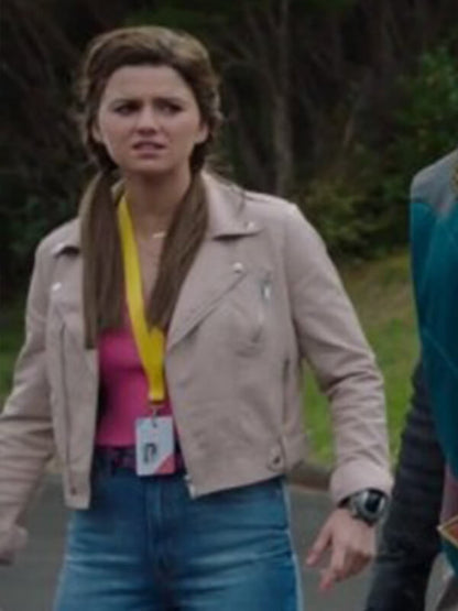 Power Rangers Dino Fury Amelia Jones Leather Jacket