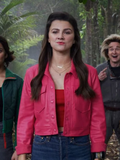 Power Rangers Dino Fury Amelia Jones Pink Leather Jacket