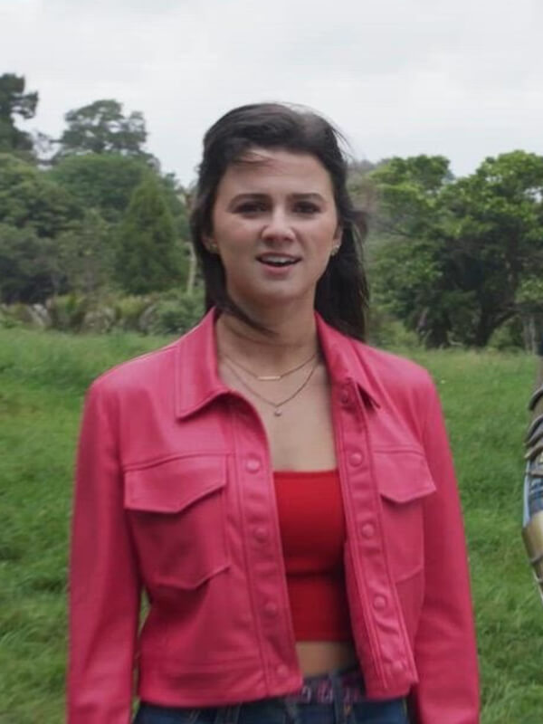 Power Rangers Dino Fury Amelia Jones Pink Leather Jacket