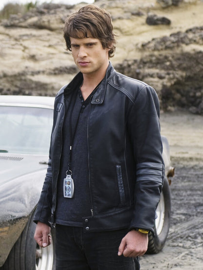 Power Rangers RPM Dan Ewing Black Leather Jacket